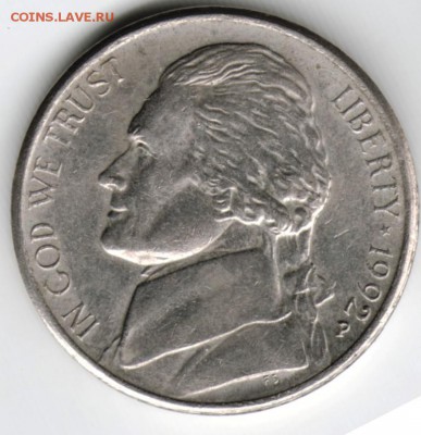 США. 5 центов 1992г. Р до 24.00 02.10.16 г - Scan-160925-0055