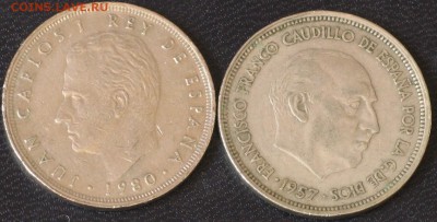 Испания 25 песет 1980 Карлос,1957 Франко - Испания 25 песет 1980 Карлос,1957 Франко.JPG