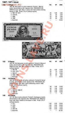 Куба  комплекты образцов 1968, 1970. На оценку - WORLD PAPER MONEY 1961-Present_14ed_01