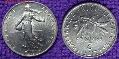 2 франка 1918 блеск, до 01.10.2016 22:20 - 1918 francs