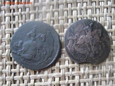 2 копейки, 2 шт. 1757г.-перечекан, 1759г. До 10.10.2016г. - 2 коп. 082
