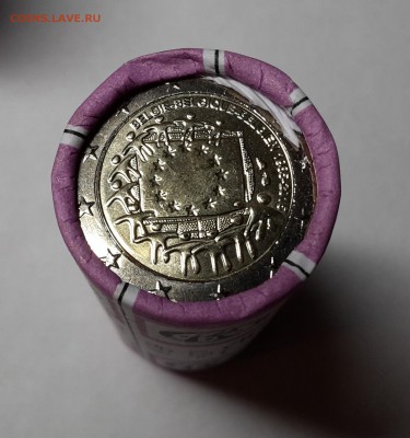 2 евро 2015 Бельгия 30 лет Флагу ЕС UNC фикс - 2015 Бельгия флаг