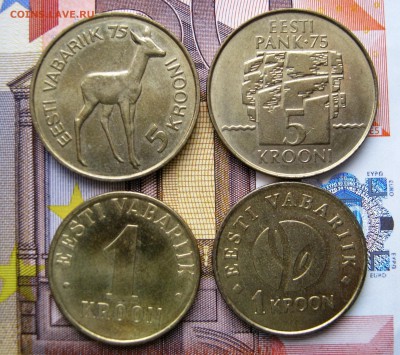 ЭСТОНИЯ 5 крон 1993 Косуля без М, 1994+1 кр. 2006-08. 03.10. - 011.JPG