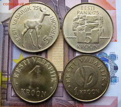 ЭСТОНИЯ 5 крон 1993 Косуля без М, 1994+1 кр. 2006-08. 03.10. - 010.JPG