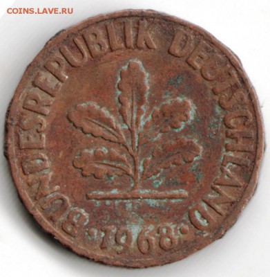 Германия. 2 пфеннига 1968 г. J до 24.00 04.10.16 г - Scan-160925-0060