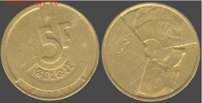 Бельгия 5 франков 1986, до 21.00 мск 04.10.2016 - Бельгия 5 франков 1986
