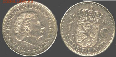 Нидерланды, 1 гульден-1980г, до 21.00 мск 04.10.2016 - Нидерланды, 1 гульден-1980