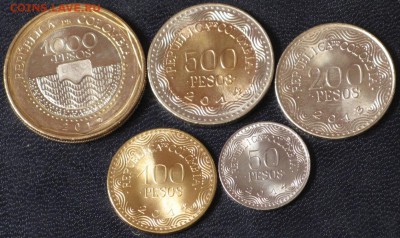 Колумбия фауна 5 монет UNC - колумбия.JPG