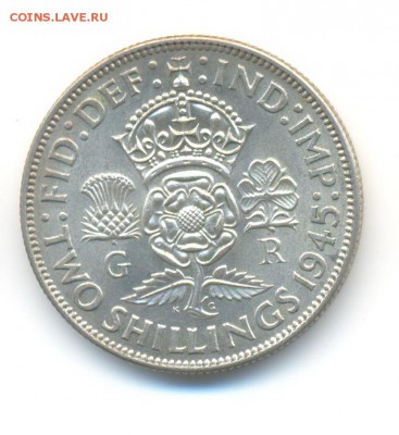 Ag. Британия 2 шиллинга 1945. XF . до 4.10 22:00 - 2