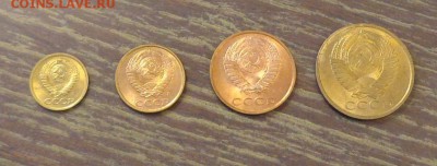 1, 2, 3, 5 копеек 1991л АЦ до 9.10, 22.00 - СССР медь 1991л 4 шт. 1