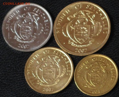 1,5,10,25 центов Сейшелы фауна UNC - сейшелы.JPG