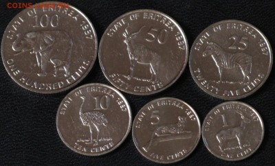 1,5,10,25,50,100 центов Эритрея животные UNC - Эритрея животные UNC.JPG
