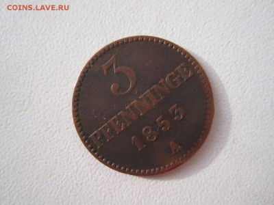 3 пфенинга 1853А МАКЛЕНБУРГ-ШВЕРИН - пфенинг 1