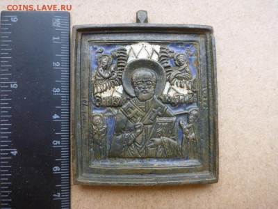 Меднолитая  Икона Никола Чудотворец. Эмаль. - 2112268