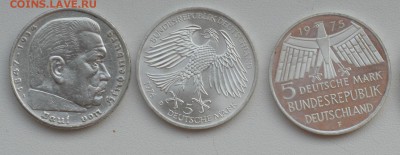 Лот из 3х разных монет(36,75,76гг) - 5 марок -06.10 в 22-00 - 1