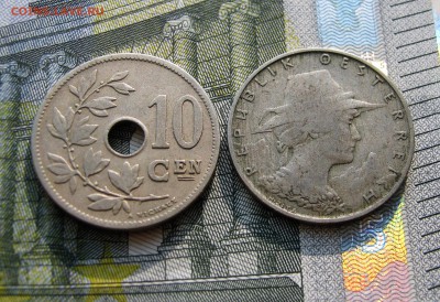БЕЛЬГИЯ 10 сантимов 1905 + АВСТРИЯ 10 грошей 1925. 10.10. - 050.JPG