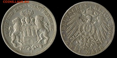 2 марки 1898 Гамбург редкая до 11.10.16г 22.00 МСК - 1898 гамбург