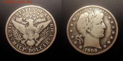 Две Италии и одна США (оценка) - США – 0,5 доллара (1908) (Ag)