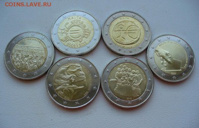 Юбилейные монеты 2 евро Мальты и другие из роллов на обмен - 2 евро Мальта