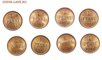 Финляндия 1 пенни 1909-1917 UNC (8шт.) до 11.10. - 22:00 - AU288421.JPG