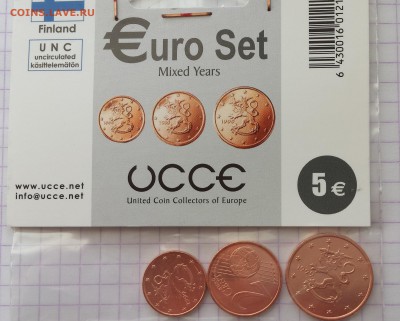 евро-центы UNC в упаковке! до 09.10. до 22.00. - евро1
