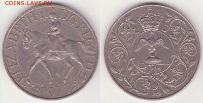 25 пенсов Великобрит. 1977 25 лет правл. Елизаветы 2 до13.10 - Рисунок (3)