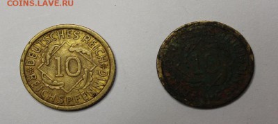 оценка 2-х монет Германия 10 рентенпфеннигов 1929 и 1924 год - 1