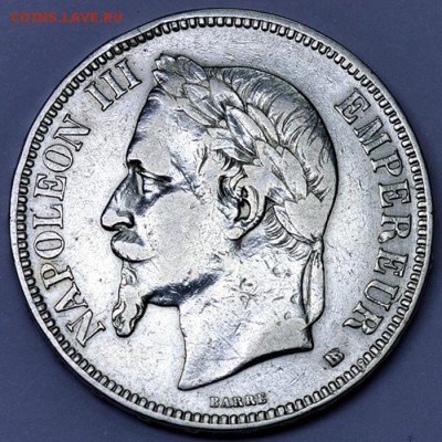 Франция_5 франков 1869(ВВ). Крупное серебро; до 08.10_22.02м - 12658