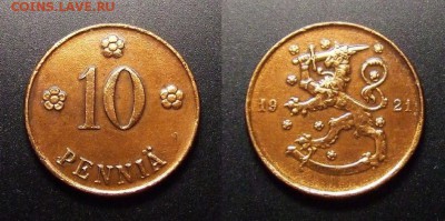 МОНЕТЫ МИРА 10-16 - Финляндия – 10 пенни (1921)