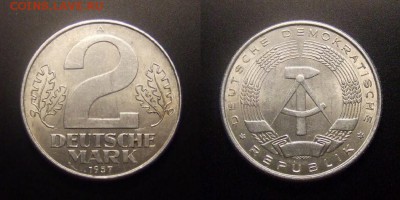 МОНЕТЫ МИРА 10-16 - ГДР – 2 марки (1957 А) алюм.