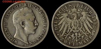 2 марки 1892 Пруссия редкая до 15.10.16г 22.00 МСК - 1892 пруссия