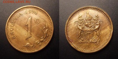 МОНЕТЫ МИРА 10-16 - Родезия - 1 цент (1974) (XF)