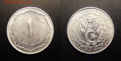 МОНЕТЫ МИРА 10-16 - Алжир – 1 сантим (1964) алюм.
