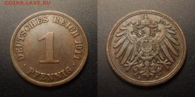 МОНЕТЫ МИРА 10-16 - Германия – 1 пфенниг (1911) медь (XF) №1