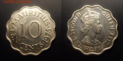 МОНЕТЫ МИРА 10-16 - Брит. Маврикий – 10 центов (1975) «Елизавета II»