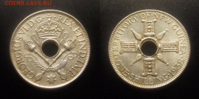 МОНЕТЫ МИРА 10-16 - Брит. Новая Гвинея – 1 шиллинг (1938) Ag-0,9250 (XF) №2