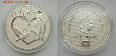 Токелау 5 долларов 2012 Peace & Love - 5дол