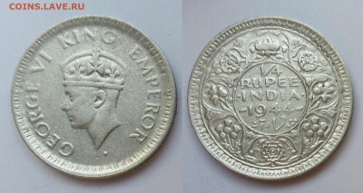4 руппии Бр.Индии Георг VI 1944 г.- 22:00 мск 13.10 - 20161008_115828