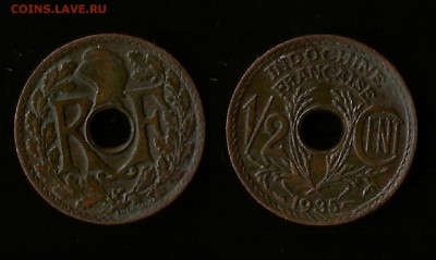 2 цента Фр.Индокитай 1935 г.- 22:00 мск 13.10 - 2