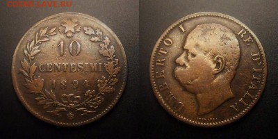 МОНЕТЫ МИРА 10-16 - Италия – 10 чентезимо (1894 B.I) «Умберто I – второй король Италии»
