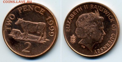 2 PENCE 1999 BAILIWICK OF GUERNSEY ___________до 14.10 23:00 - 2cBAIL1999
