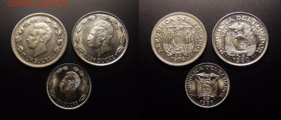 МОНЕТЫ МИРА 10-16 - Эквадор (набор - 1 сукре 74, 80 и 88) (3 шт.)