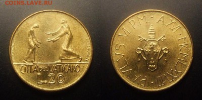 МОНЕТЫ МИРА 10-16 - Ватикан – 20 лир (1978) «Притча о блудном сыне»