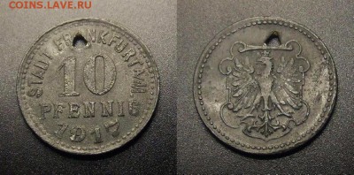 МОНЕТЫ МИРА 10-16 - Германия (Франкфурт-на-Майне) – 10 пфеннигов (1917) (нотгельд)