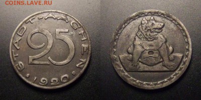 МОНЕТЫ МИРА 10-16 - Германия (Аахен) – 25 пфеннигов (1920) (нотгельд) №1