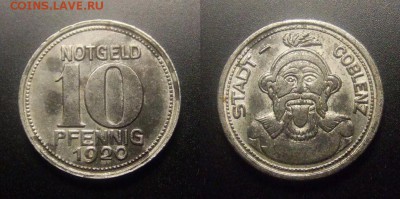 МОНЕТЫ МИРА 10-16 - Германия (Кобленц) – 10 пфеннигов (1920) (нотгельд)