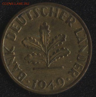 ФРГ 5 пф. 1949F BANK DEUTSCHER LANDER до 22:00мск 16.10.16 - ФРГ 5 пфеннигов 1949 -2