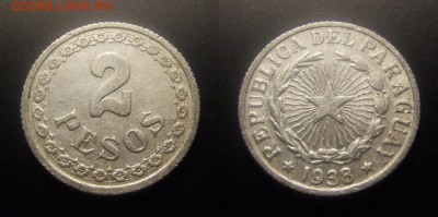 МОНЕТЫ МИРА 10-16 - Парагвай - 2 песо (1938) алюм.