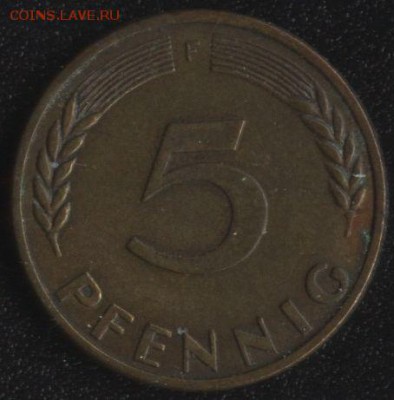 ФРГ 5 пф. 1949F BANK DEUTSCHER LANDER до 22:00мск 16.10.16 - ФРГ 5 пфеннигов 1949 -1
