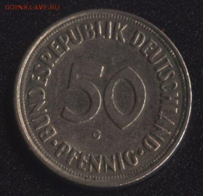 ФРГ 50 пфеннигов 1950G -1 ТИП!- до 22:00мск 16.10.16 - ФРГ 50 пфеннигов 1950 -1